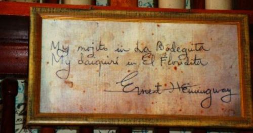 Cartel Bodeguita Hemingway